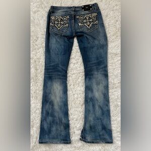Miss Me Jeans Y2K Bling Rhinestone Cross Signature Rise Boot Cut Western Size 28